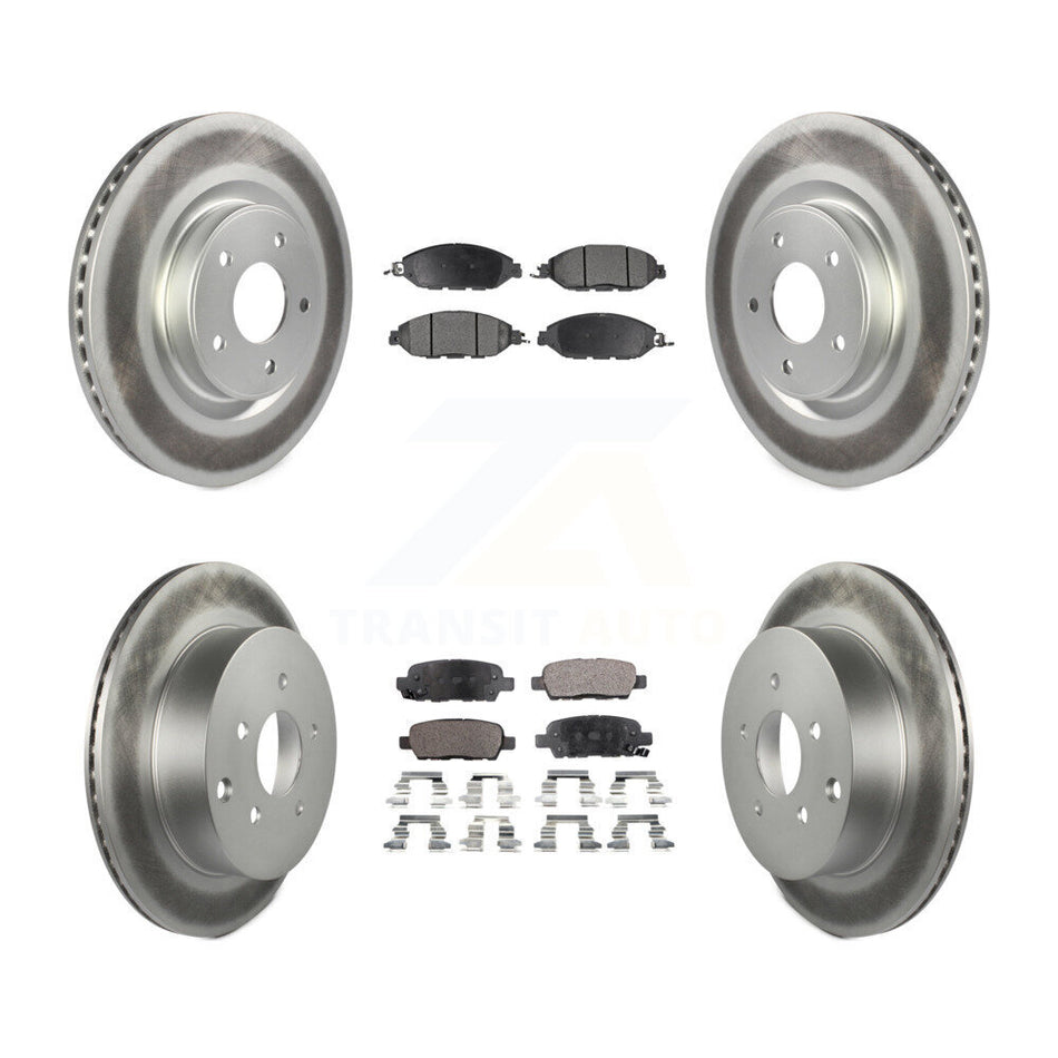 Front Rear Coated Disc Brake Rotors And Semi-Metallic Pads Kit For Nissan Pathfinder Murano INFINITI QX60 JX35 KGF-101134