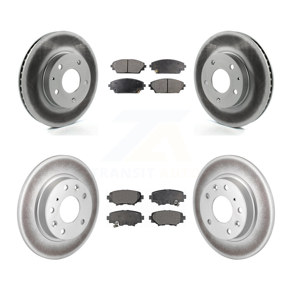 Front Rear Coated Disc Brake Rotors And Semi-Metallic Pads Kit For Mazda 3 Sport KGF-101147
