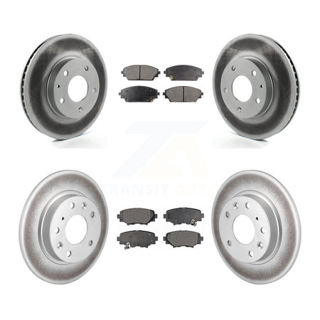 Front Rear Coated Disc Brake Rotors And Semi-Metallic Pads Kit For Mazda 3 Sport KGF-101147
