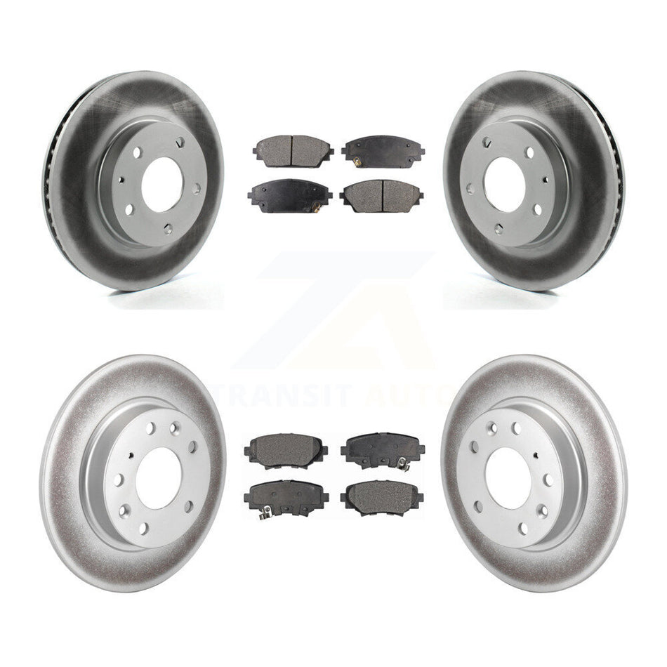 Front Rear Coated Disc Brake Rotors And Semi-Metallic Pads Kit For Mazda 3 Sport KGF-101147