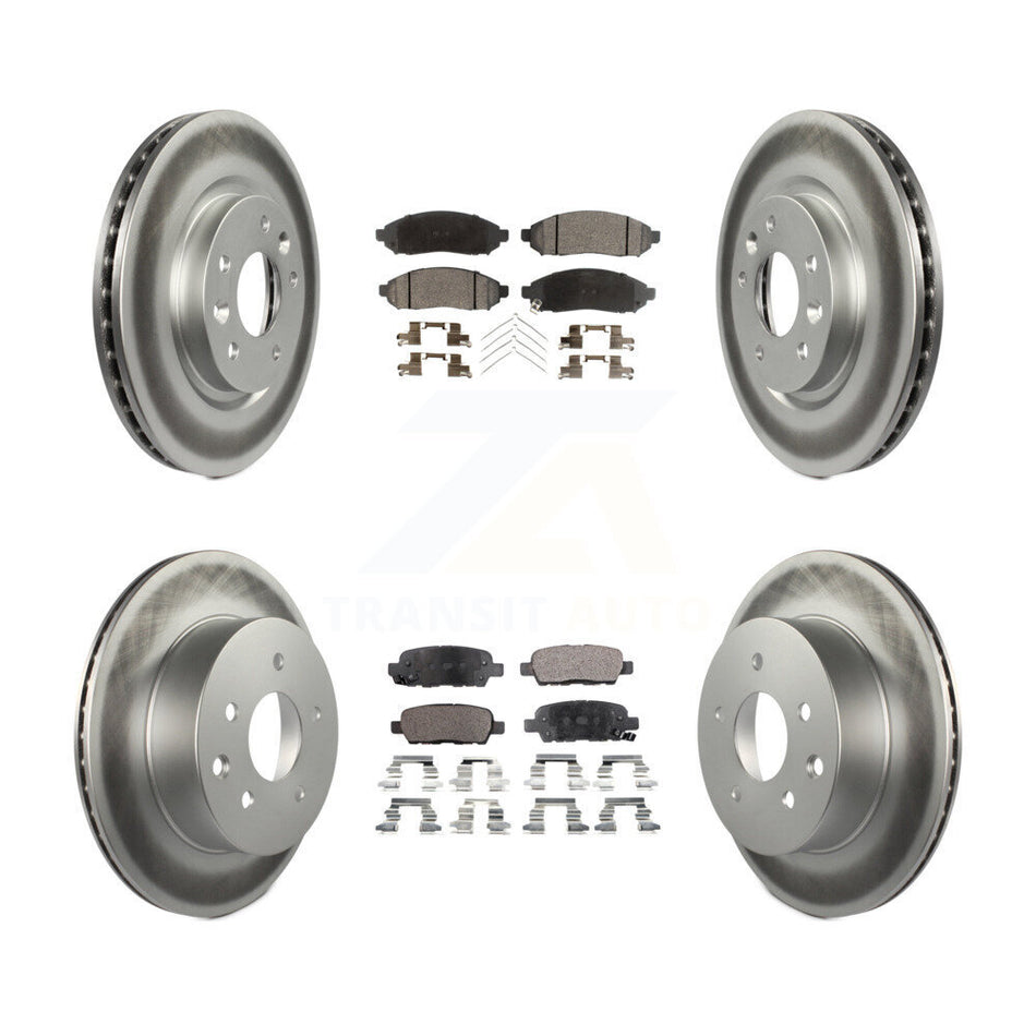 Front Rear Coated Disc Brake Rotors And Semi-Metallic Pads Kit For 2015 Nissan LEAF Vehicles Manufactured In Japan KGF-101151