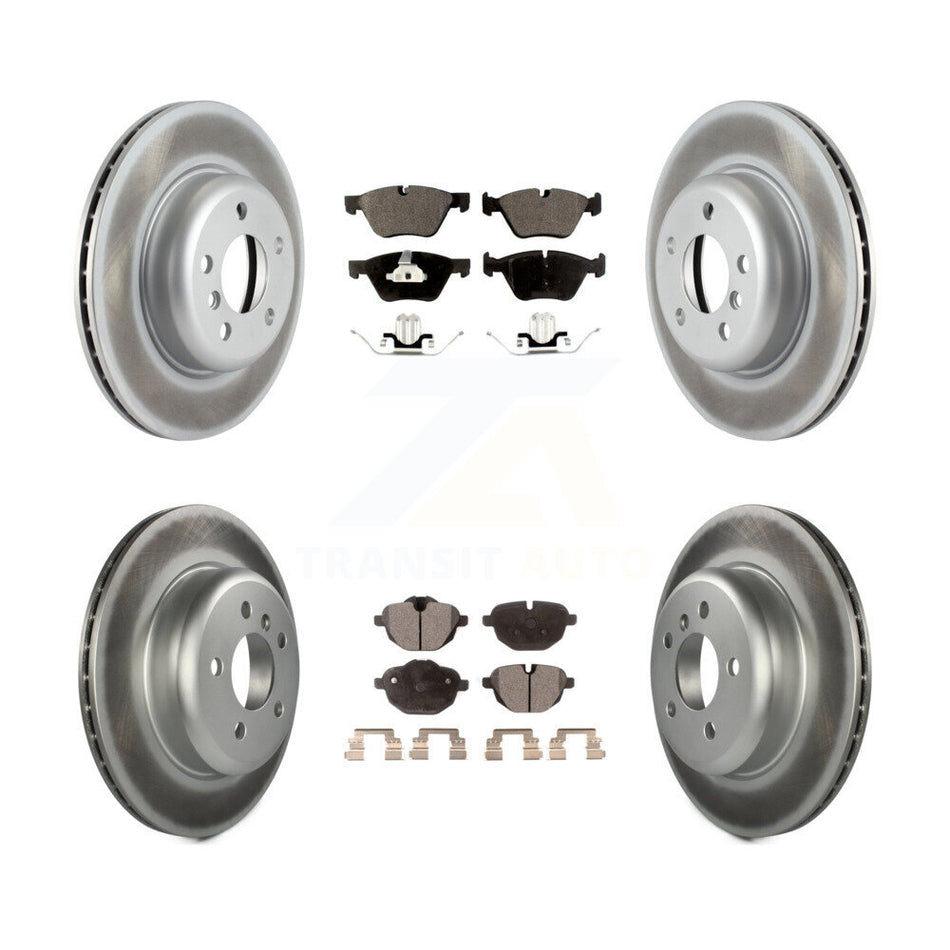 Front Rear Coated Disc Brake Rotors And Semi-Metallic Pads Kit For BMW 528i xDrive Without Performance Brakes With 330mm Diameter Rotor KGF-101167