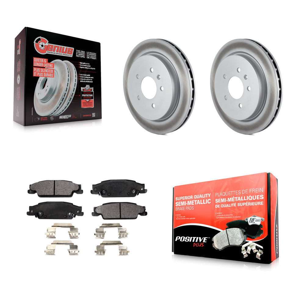 Rear Coated Disc Brake Rotors And Semi-Metallic Pads Kit For Cadillac CTS STS KGF-101210
