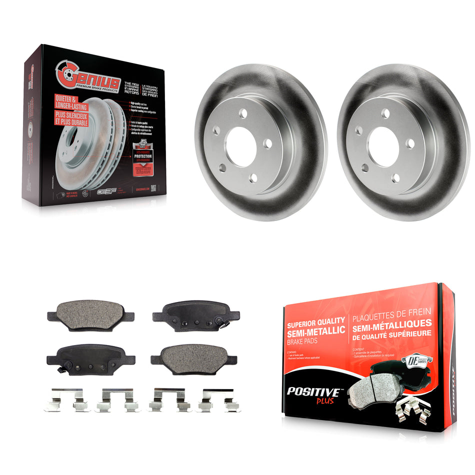 Rear Coated Disc Brake Rotors And Semi-Metallic Pads Kit For Chevrolet Malibu Pontiac G6 Cobalt Saturn Ion HHR Aura G5 Pursuit KGF-101212