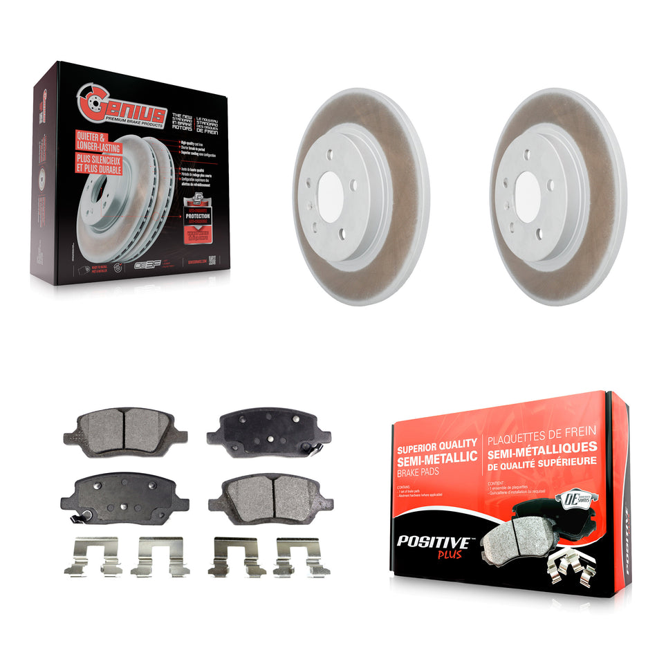 Rear Coated Disc Brake Rotors And Semi-Metallic Pads Kit For 2005-2005 Chevrolet Uplander Pontiac Montana Buick Terraza Saturn Relay KGF-101215