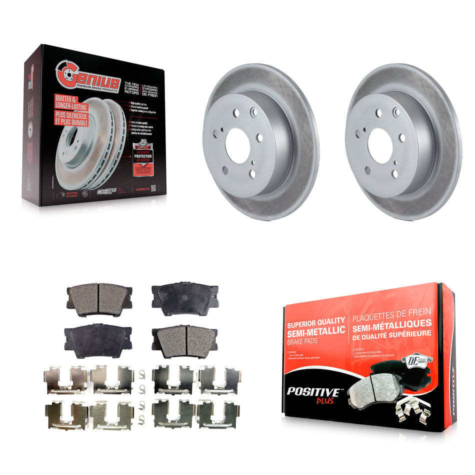 Rear Coated Disc Brake Rotors And Semi-Metallic Pads Kit For Toyota Matrix Pontiac Vibe KGF-101228