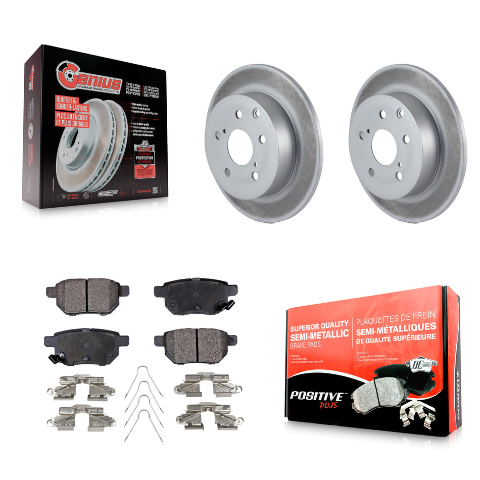 Rear Coated Disc Brake Rotors And Semi-Metallic Pads Kit For 2010 Toyota Matrix XRS KGF-101229