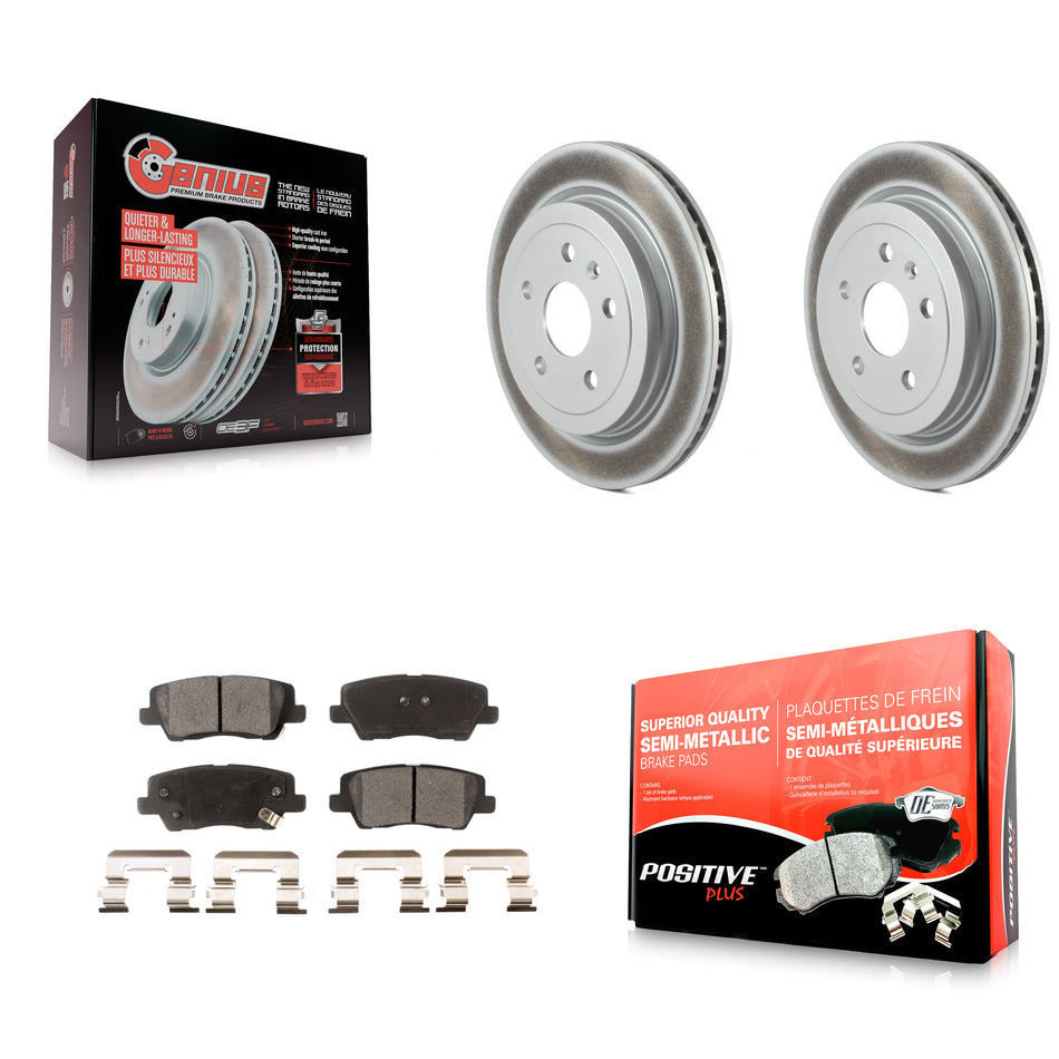 Rear Coated Disc Brake Rotors And Semi-Metallic Pads Kit For Cadillac CTS KGF-101232