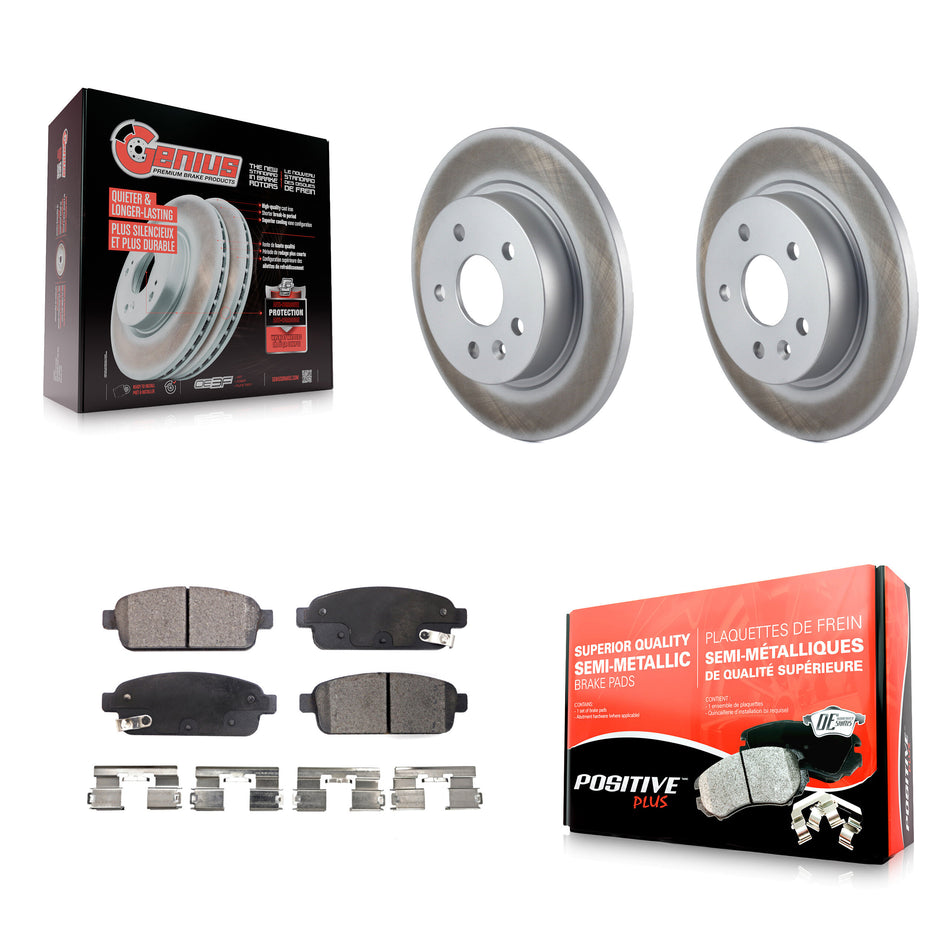 Rear Coated Disc Brake Rotors And Semi-Metallic Pads Kit For Chevrolet Cruze Sonic Buick Encore Trax Limited KGF-101235