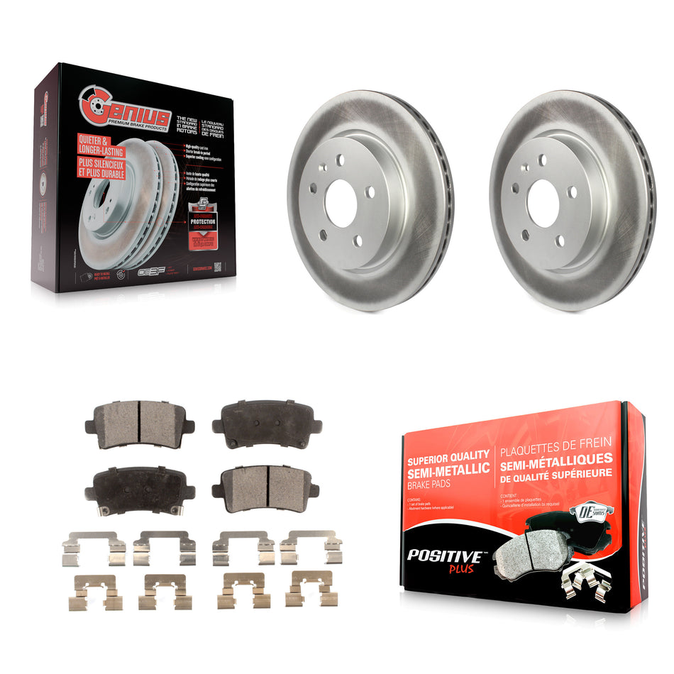 Rear Coated Disc Brake Rotors And Semi-Metallic Pads Kit For Chevrolet Malibu Buick Impala LaCrosse Regal Cadillac XTS Limited Saab 9-5 Allure KGF-101237