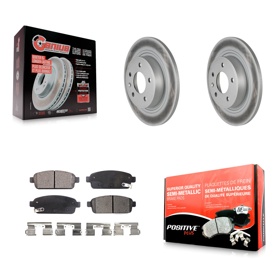 Rear Coated Disc Brake Rotors And Semi-Metallic Pads Kit For Chevrolet Cruze Buick Verano Volt Cascada Cadillac ELR Orlando KGF-101244