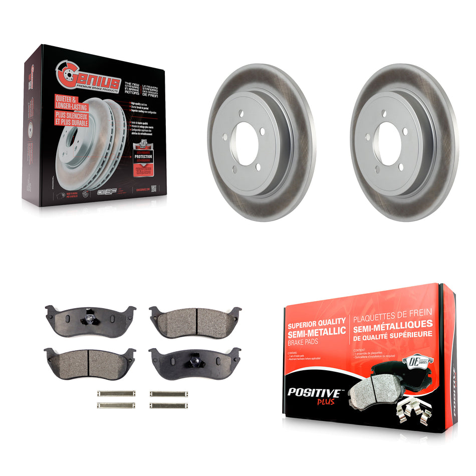 Rear Coated Disc Brake Rotors And Semi-Metallic Pads Kit For Ford Explorer Mercury Mountaineer KGF-101257