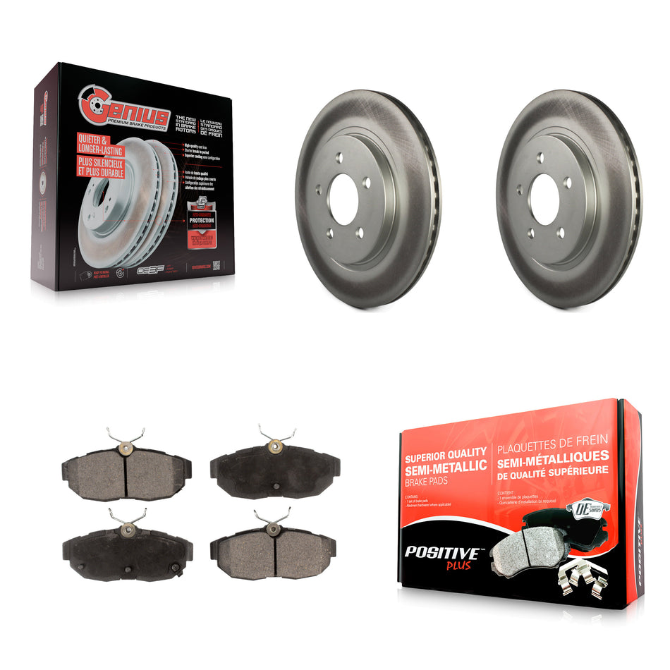 Rear Coated Disc Brake Rotors And Semi-Metallic Pads Kit For Ford Mustang KGF-101266