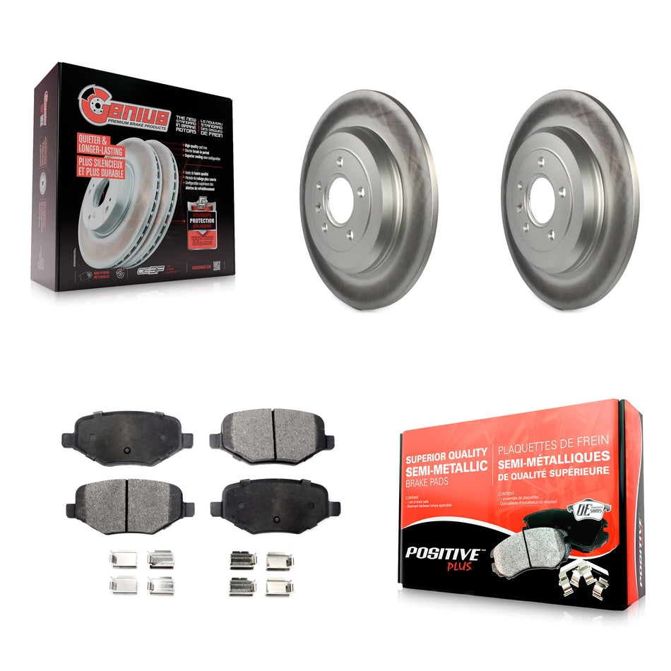 Rear Coated Disc Brake Rotors And Semi-Metallic Pads Kit For Ford Explorer Edge Taurus Flex Lincoln MKX MKS MKT KGF-101280