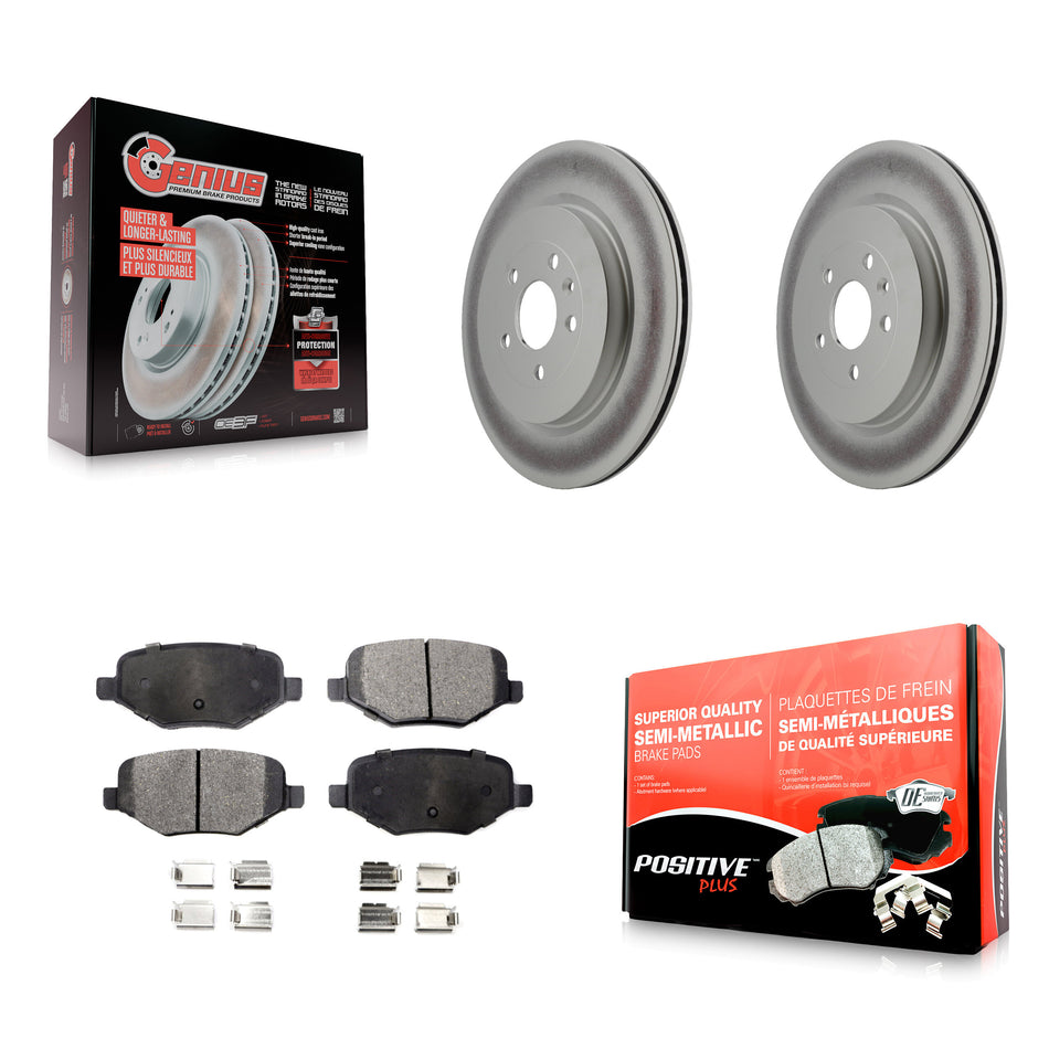 Rear Coated Disc Brake Rotors And Semi-Metallic Pads Kit For Ford Explorer Police Interceptor Utility Lincoln MKS Flex Taurus MKT KGF-101286
