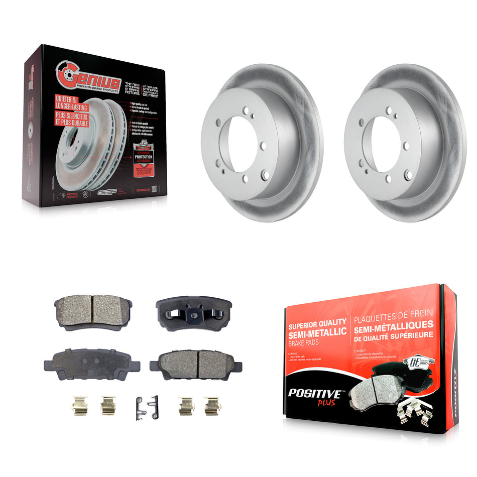 Rear Coated Disc Brake Rotors And Semi-Metallic Pads Kit For Mitsubishi Lancer Outlander KGF-101297
