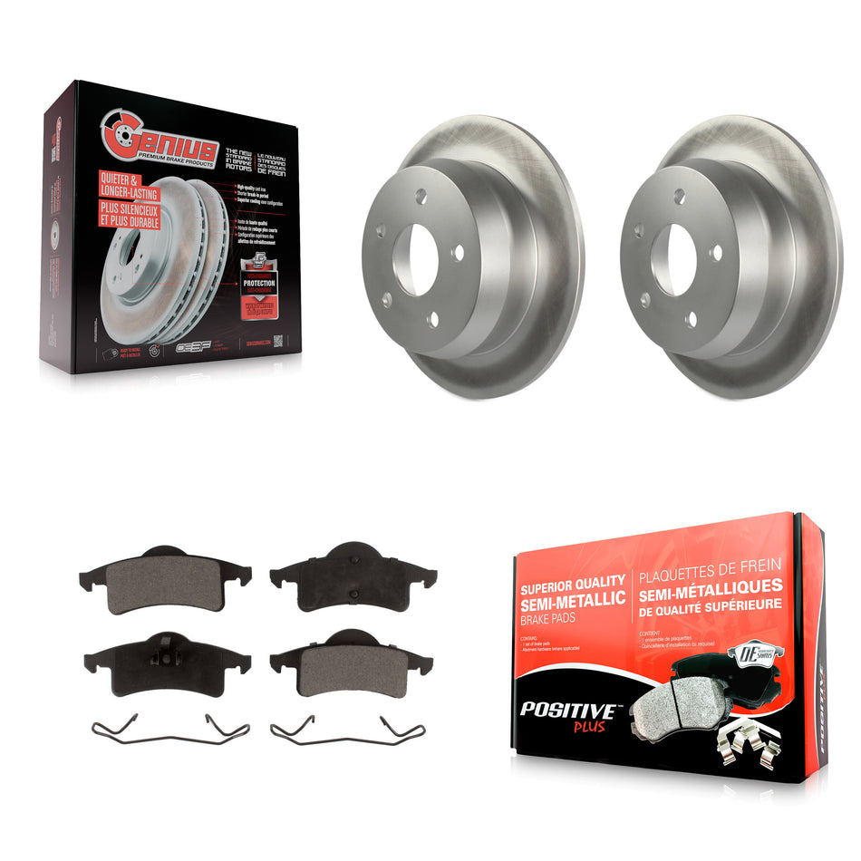 Rear Coated Disc Brake Rotors And Semi-Metallic Pads Kit For 1999-2004 Jeep Grand Cherokee KGF-101301