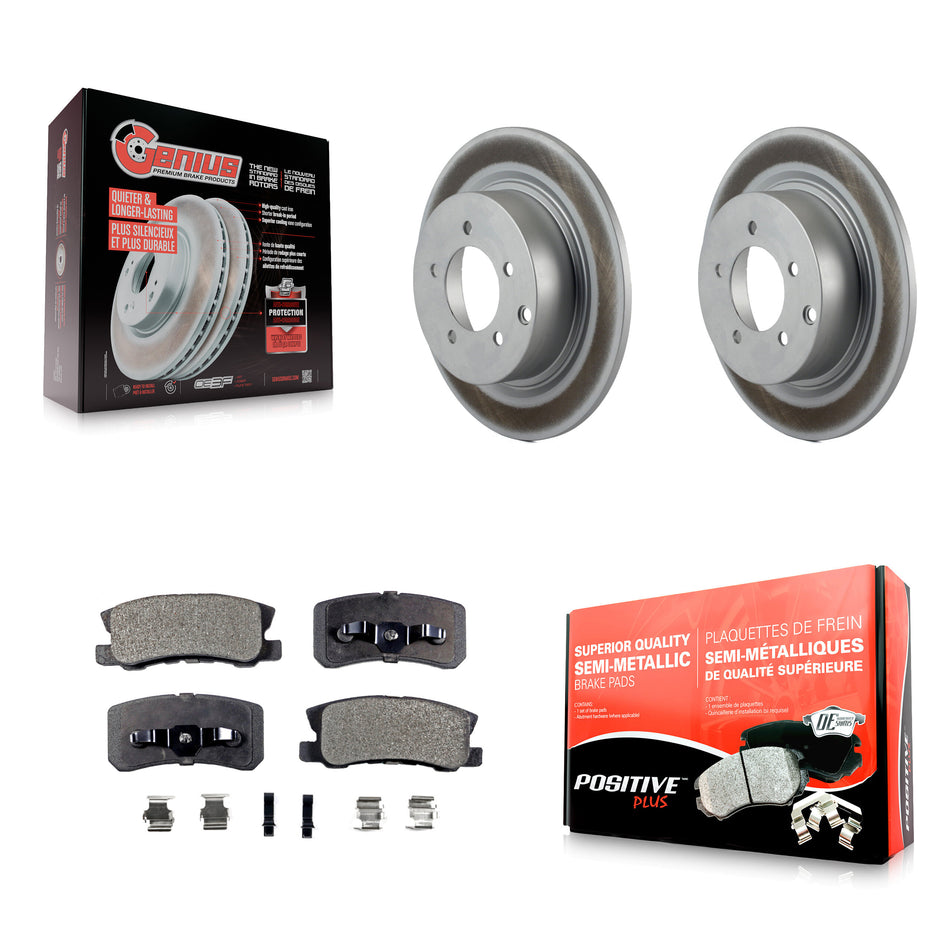 Rear Coated Disc Brake Rotors And Semi-Metallic Pads Kit For Jeep Patriot Dodge Chrysler Compass Avenger 200 Mitsubishi Sebring Lancer Caliber Outlander Sport RVR KGF-101317