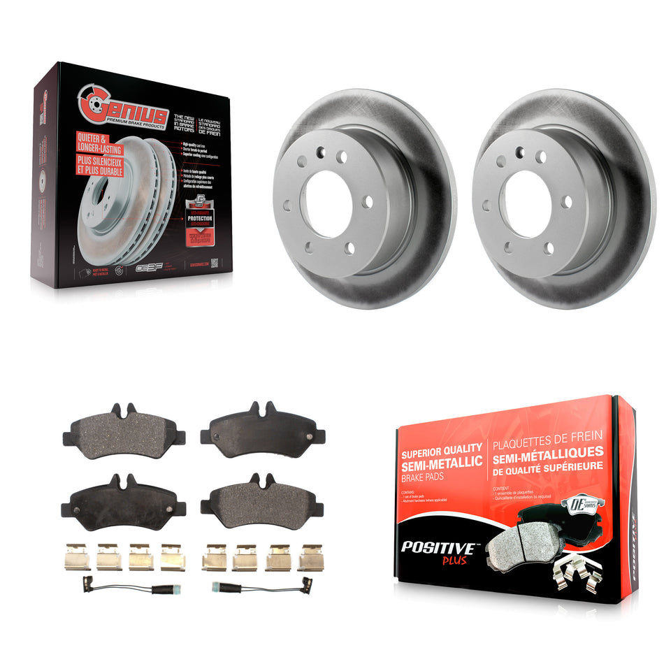 Rear Coated Disc Brake Rotors And Semi-Metallic Pads Kit For Sprinter 2500 Mercedes-Benz Dodge Freightliner 3500 KGF-101321