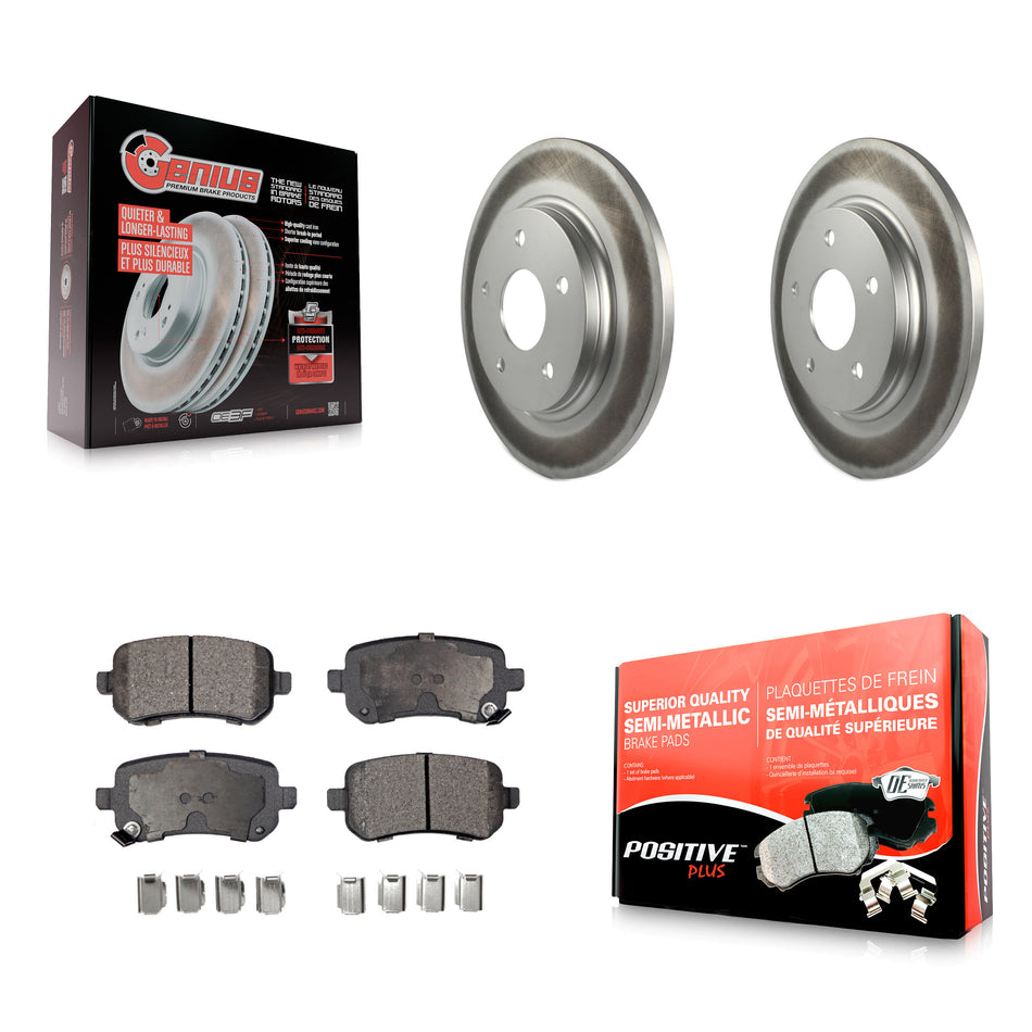 Rear Coated Disc Brake Rotors And Semi-Metallic Pads Kit For Dodge Grand Caravan Chrysler Town & Country Journey Volkswagen Routan Ram C/V KGF-101323