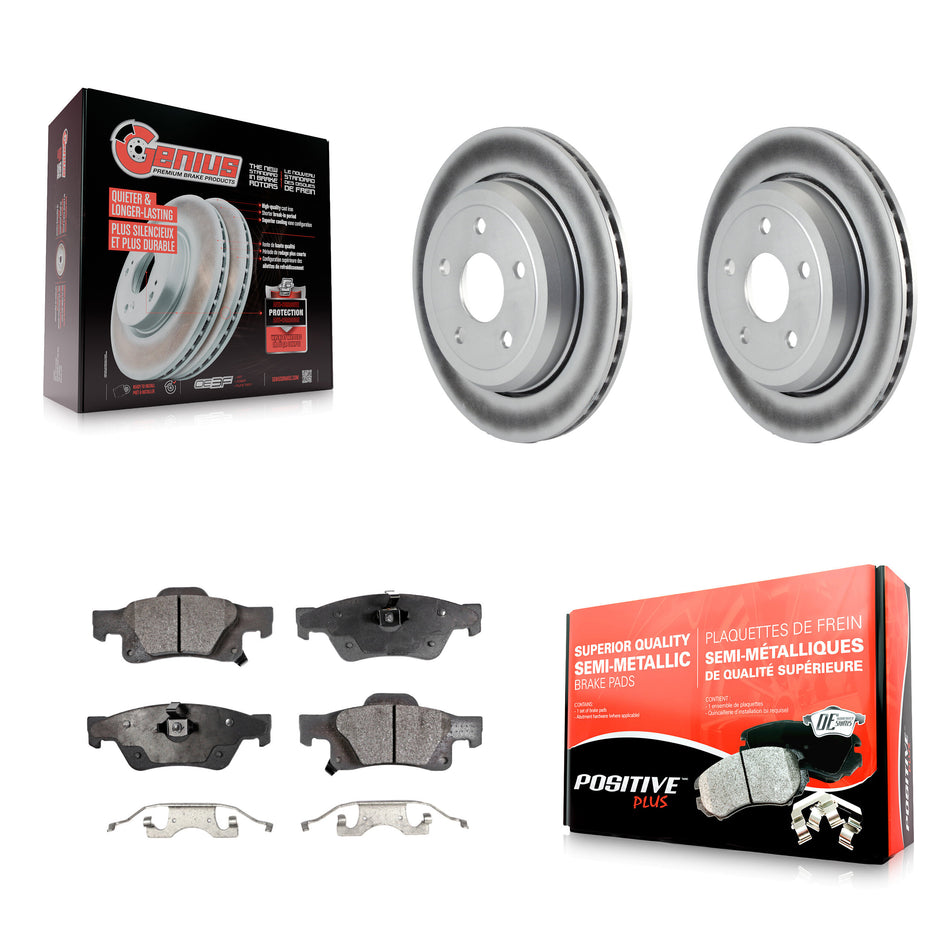 Rear Coated Disc Brake Rotors And Semi-Metallic Pads Kit For Jeep Grand Cherokee Dodge Durango WK KGF-101330