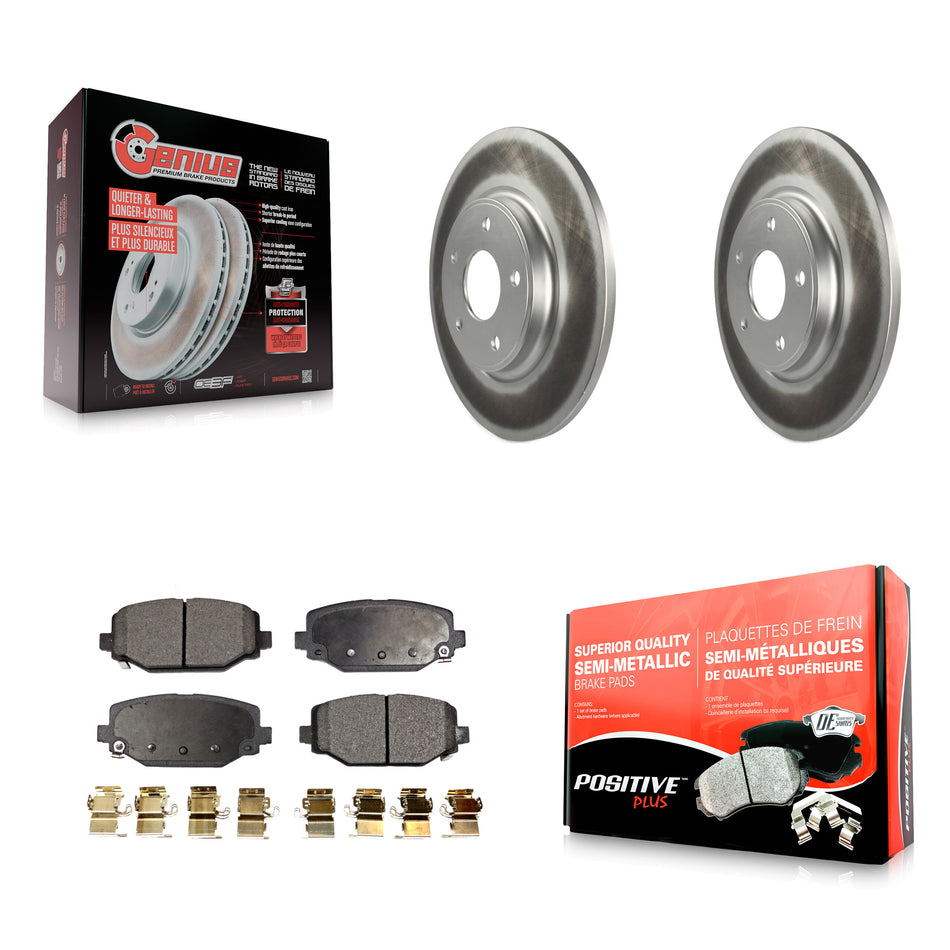 Rear Coated Disc Brake Rotors And Semi-Metallic Pads Kit For Dodge Grand Caravan Journey Chrysler Town & Country Ram C/V Volkswagen Routan KGF-101331