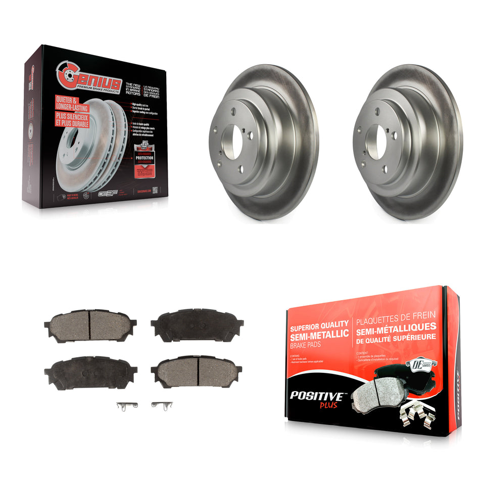 Rear Coated Disc Brake Rotors And Semi-Metallic Pads Kit For Subaru Forester Impreza Saab 9-2X KGF-101336