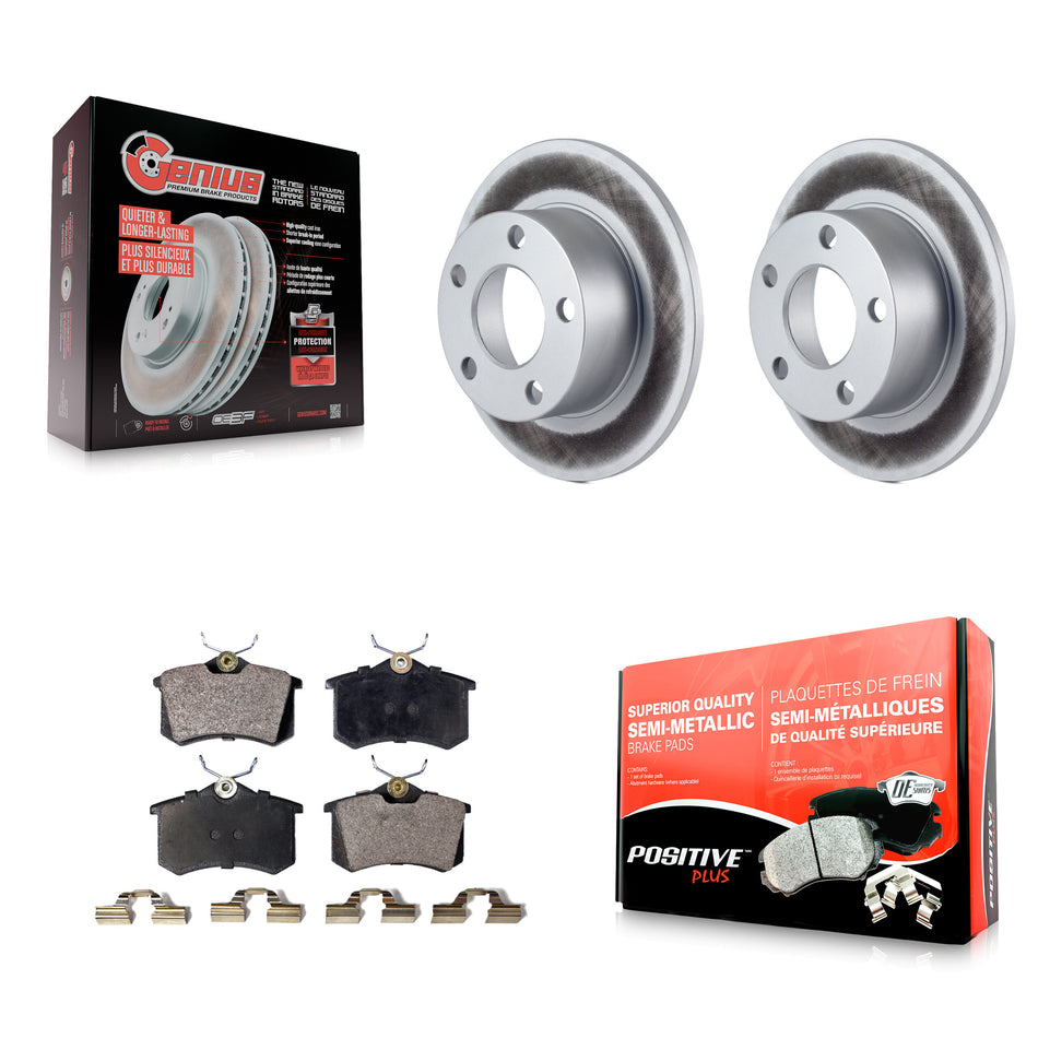 Rear Coated Disc Brake Rotors And Semi-Metallic Pads Kit For Volkswagen Passat Audi A6 KGF-101344