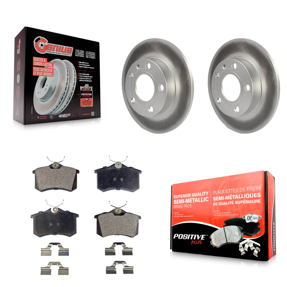 Rear Coated Disc Brake Rotors And Semi-Metallic Pads Kit For Audi A4 S4 KGF-101345