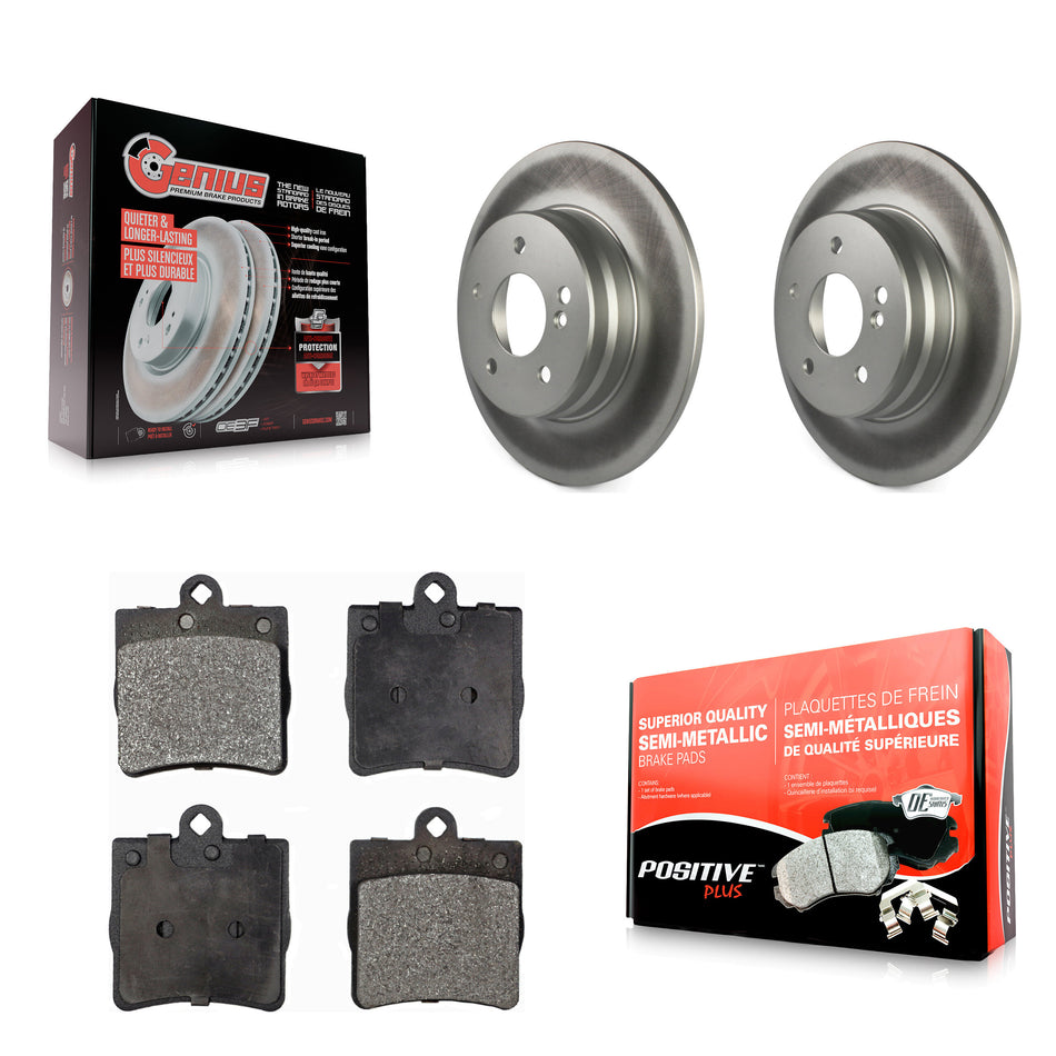 Rear Coated Disc Brake Rotors And Semi-Metallic Pads Kit For 2007-2008 Mercedes-Benz SLK280 With Sport Package KGF-101353