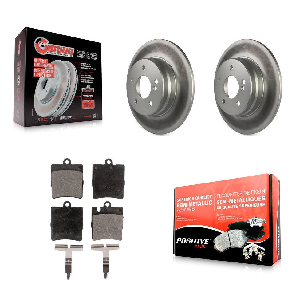 Rear Coated Disc Brake Rotors And Semi-Metallic Pads Kit For Mercedes-Benz E320 C230 C240 CLK320 CLK350 C320 C280 E430 SLK350 CLK430 C350 SLK300 KGF-101354