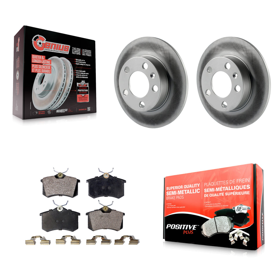 Rear Coated Disc Brake Rotors And Semi-Metallic Pads Kit For Volkswagen Jetta Beetle Golf Audi TT City KGF-101357