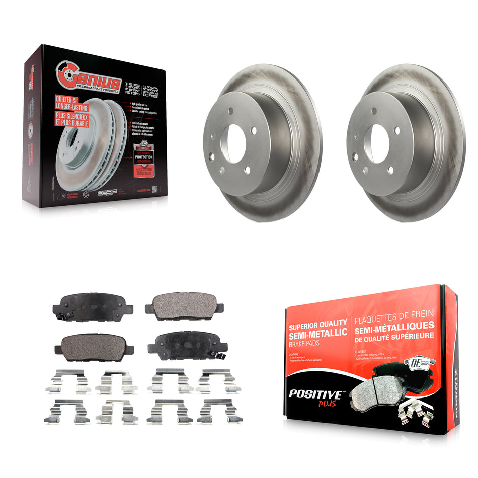 Rear Coated Disc Brake Rotors And Semi-Metallic Pads Kit For Nissan Altima Sentra Maxima Juke KGF-101366