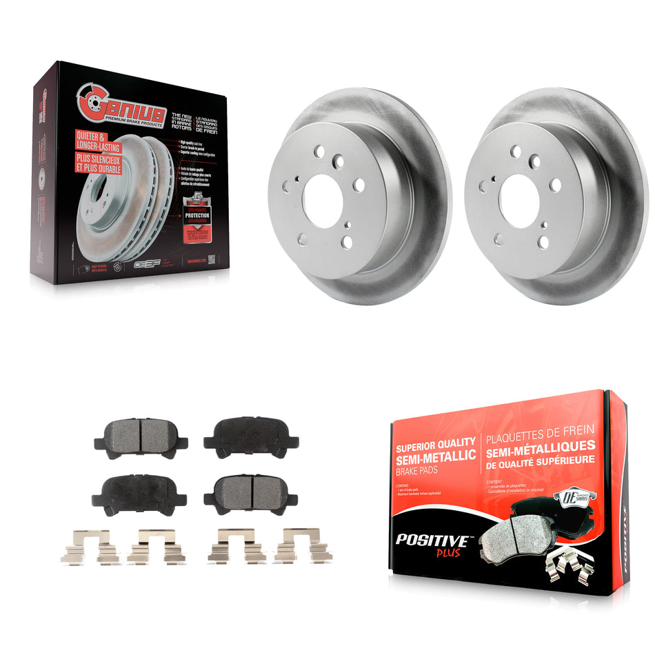 Rear Coated Disc Brake Rotors And Semi-Metallic Pads Kit For Toyota Camry Avalon Solara KGF-101368