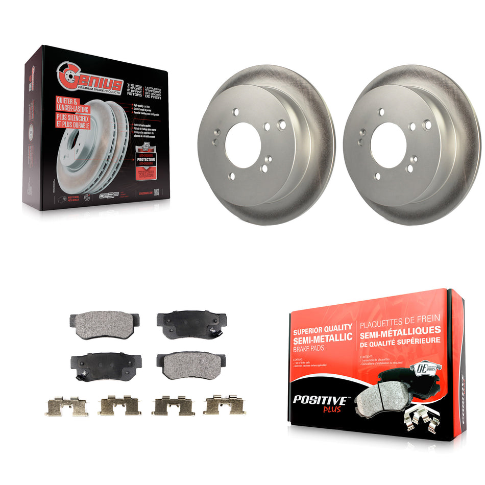 Rear Coated Disc Brake Rotors And Semi-Metallic Pads Kit For Hyundai Santa Fe Kia Sportage Tucson KGF-101372