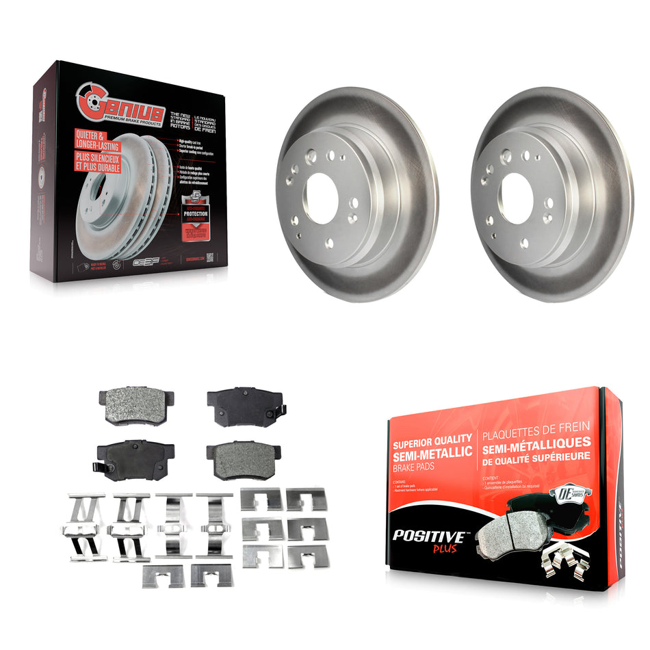 Rear Coated Disc Brake Rotors And Semi-Metallic Pads Kit For Acura TL Honda Element KGF-101381