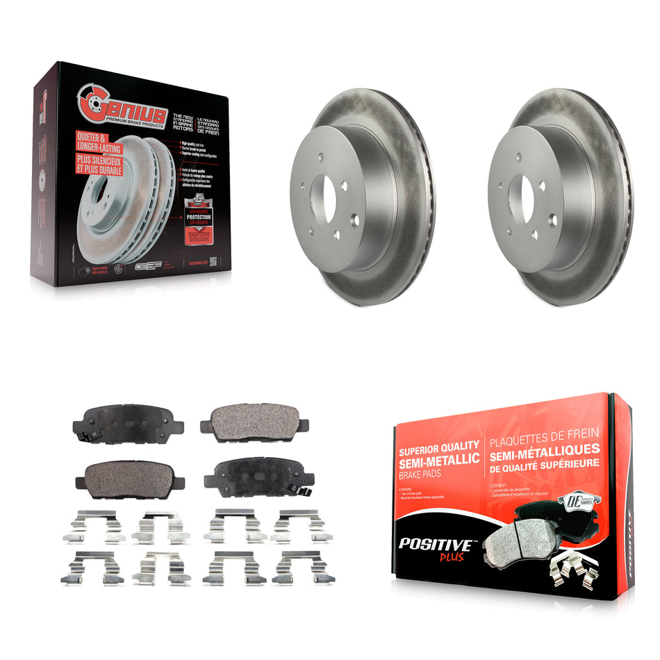 Rear Coated Disc Brake Rotors And Semi-Metallic Pads Kit For Nissan Murano INFINITI Pathfinder QX60 Q50 Quest FX35 JX35 Q60 M37 QX70 Q70 Q70L FX45 FX37 M56 M35h KGF-101383