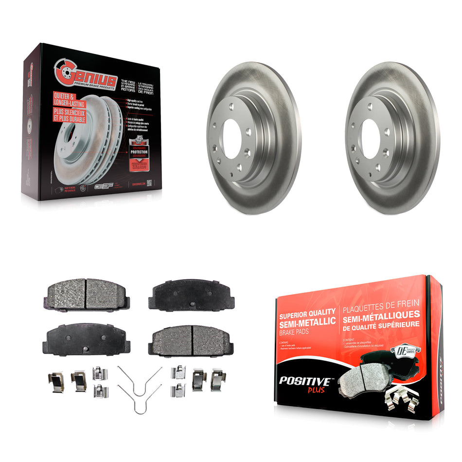 Rear Coated Disc Brake Rotors And Semi-Metallic Pads Kit For Mazda 6 Protege KGF-101385