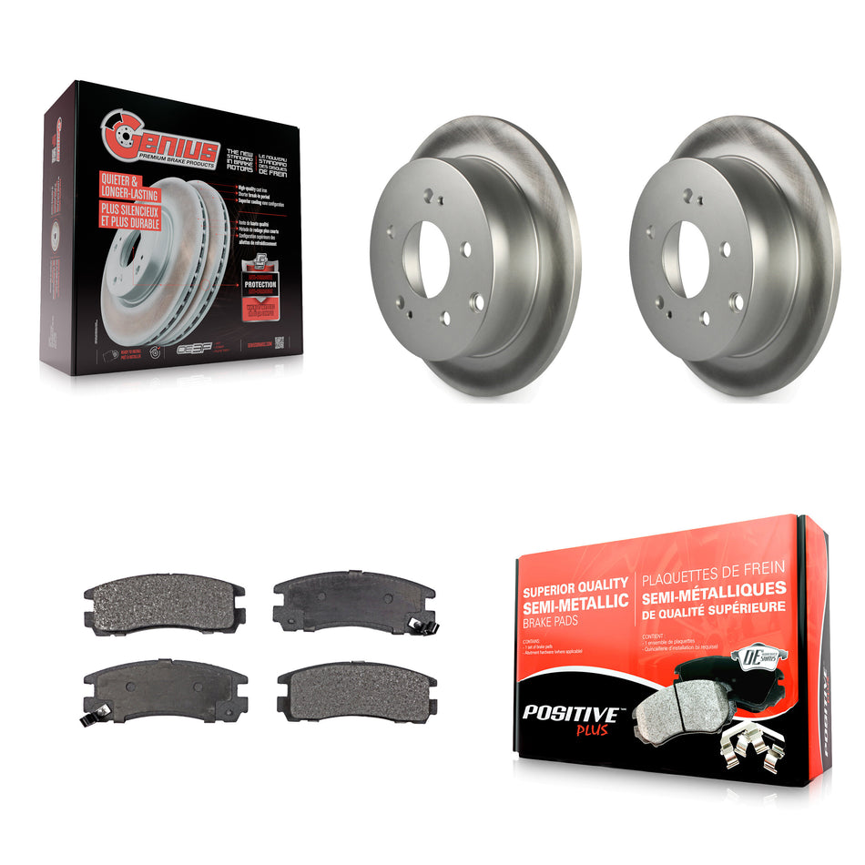 Rear Coated Disc Brake Rotors And Semi-Metallic Pads Kit For Mitsubishi Galant Eclipse KGF-101391