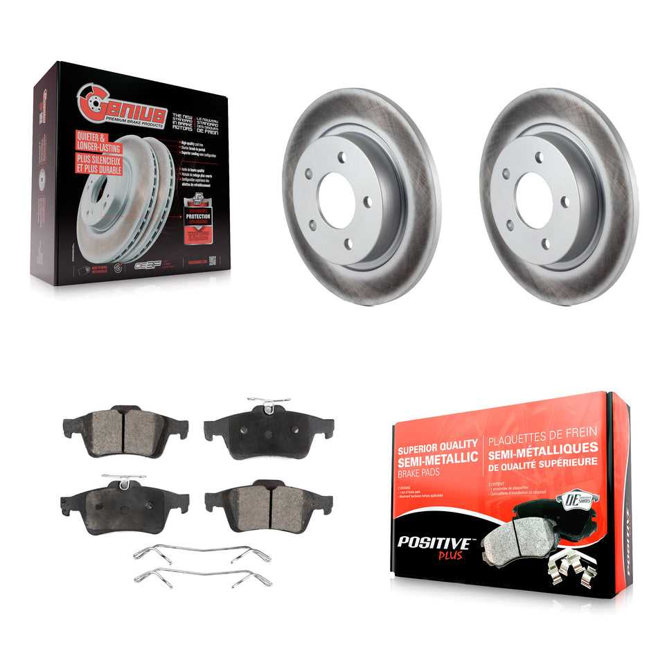 Rear Coated Disc Brake Rotors And Semi-Metallic Pads Kit For Mazda 3 Sport KGF-101401