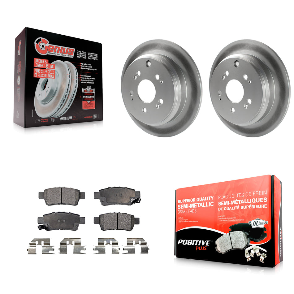 Rear Coated Disc Brake Rotors And Semi-Metallic Pads Kit For 2005-2010 Honda Odyssey KGF-101402