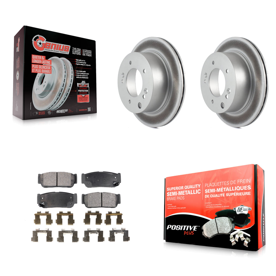 Rear Coated Disc Brake Rotors And Semi-Metallic Pads Kit For 2003-2006 Kia Sorento KGF-101405
