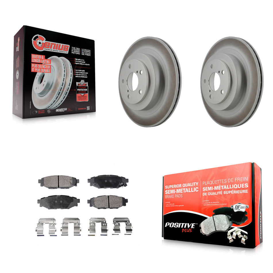 Rear Coated Disc Brake Rotors And Semi-Metallic Pads Kit For Subaru Legacy KGF-101414