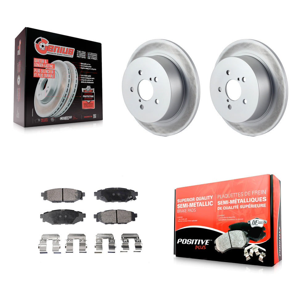 Rear Coated Disc Brake Rotors And Semi-Metallic Pads Kit For Subaru Outback Legacy KGF-101417