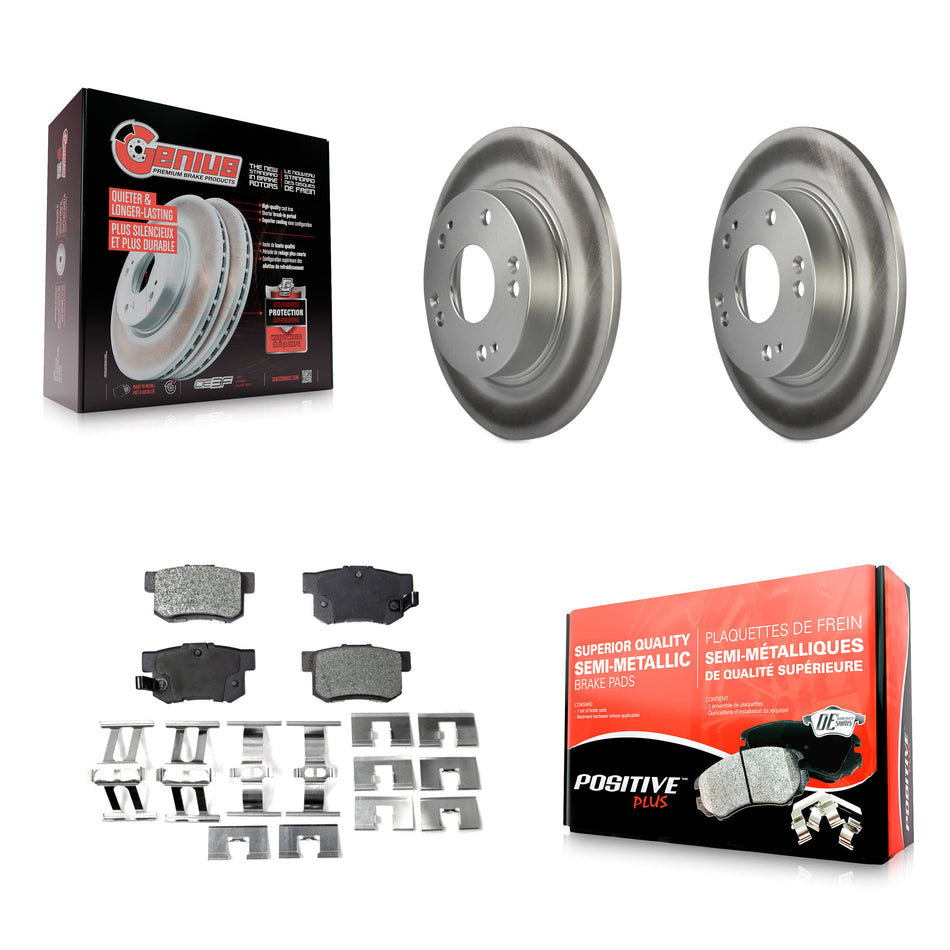 Rear Coated Disc Brake Rotors And Semi-Metallic Pads Kit For Honda Civic Acura ILX CSX KGF-101424