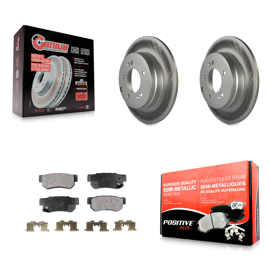 Rear Coated Disc Brake Rotors And Semi-Metallic Pads Kit For Hyundai Sonata 3.3L KGF-101430
