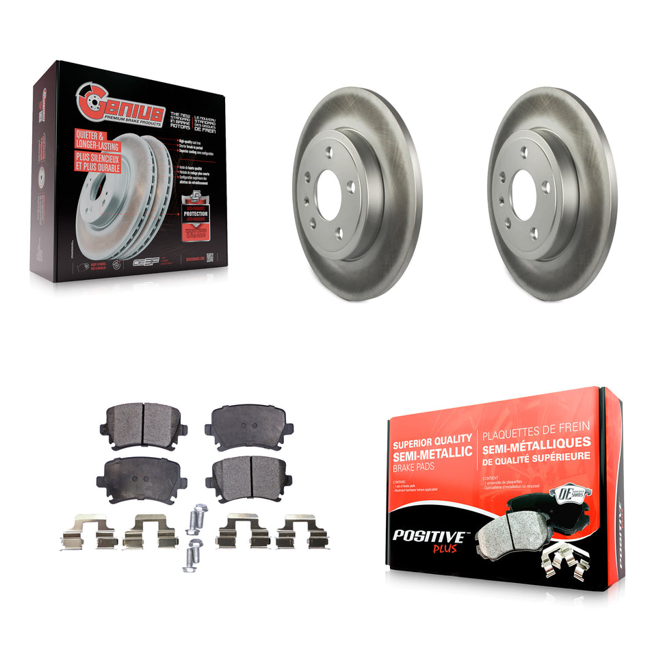 Rear Coated Disc Brake Rotors And Semi-Metallic Pads Kit For Audi A4 Quattro KGF-101440
