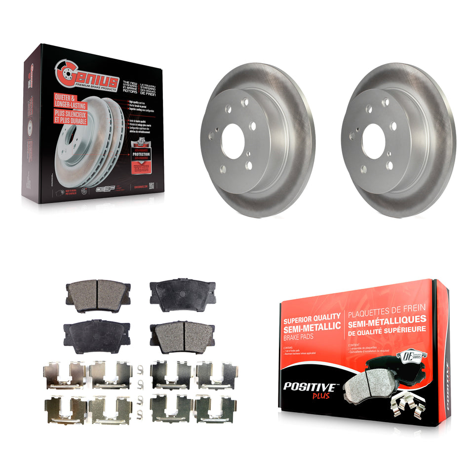Rear Coated Disc Brake Rotors And Semi-Metallic Pads Kit For Toyota RAV4 Lexus HS250h KGF-101445