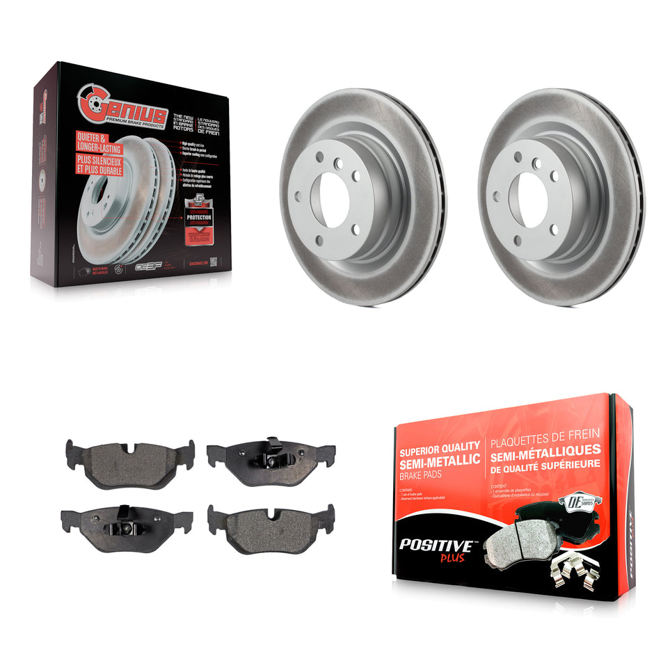 Rear Coated Disc Brake Rotors And Semi-Metallic Pads Kit For BMW 328i 325i 323i KGF-101449