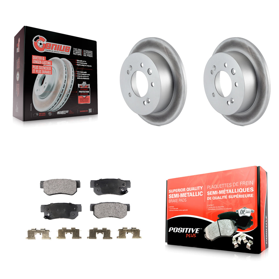 Rear Coated Disc Brake Rotors And Semi-Metallic Pads Kit For Hyundai Elantra KGF-101454